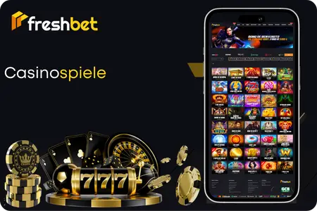 Casino-Spiele, die in der App nach herunterladen Freshbet angezeigt werden
